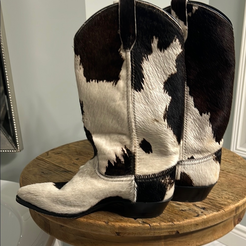 Dan Post Black and White Heeled Boots